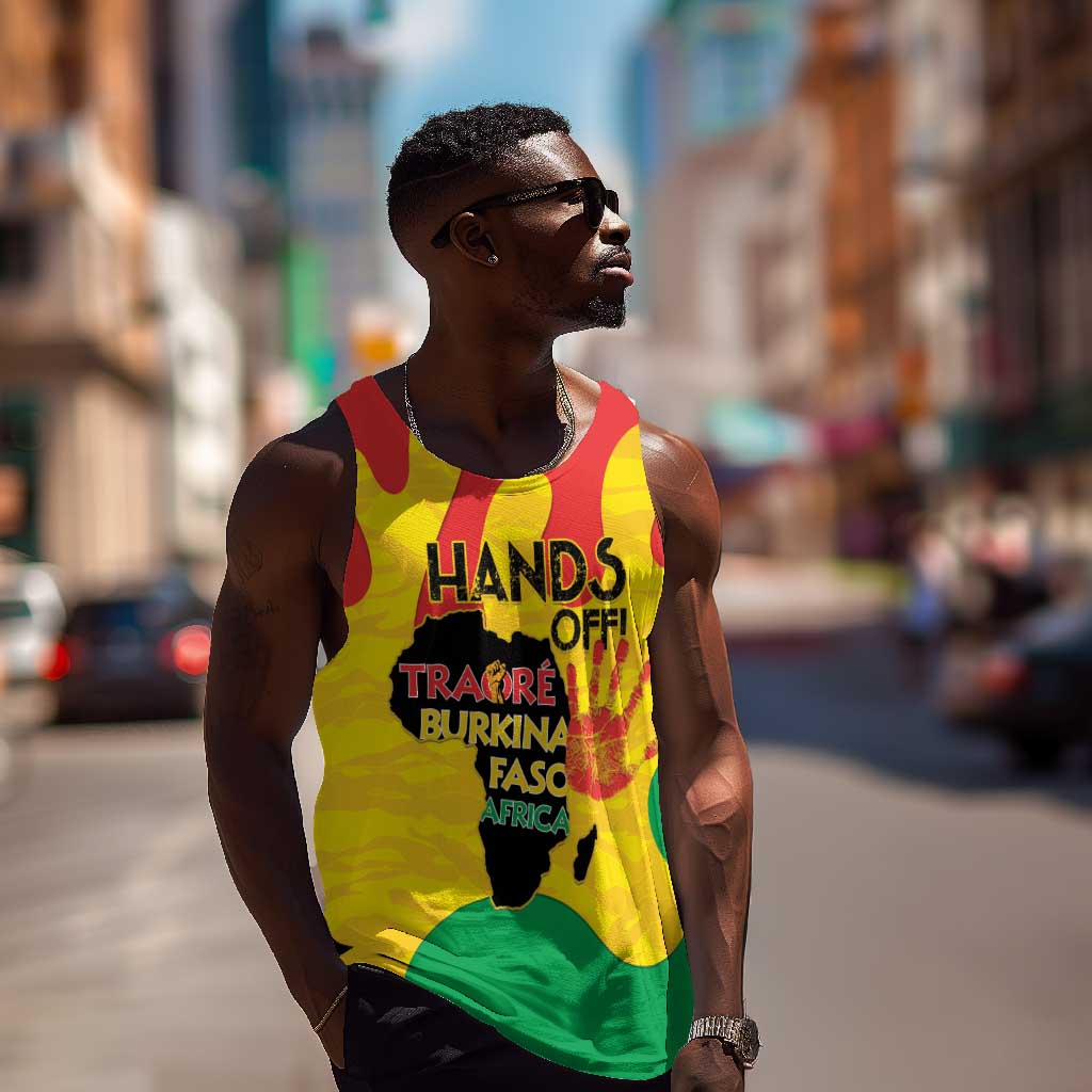 Hands Off Traore Burkina Faso Africa Men Tank Top Military Pattern LT15
