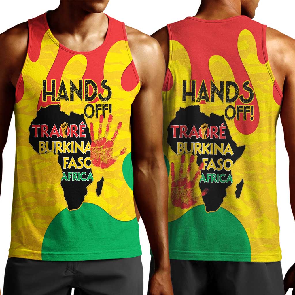 Hands Off Traore Burkina Faso Africa Men Tank Top Military Pattern LT15