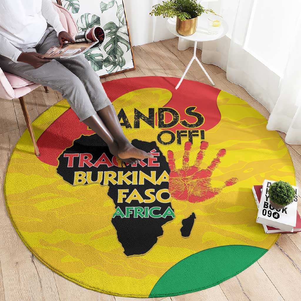 Hands Off Traore Burkina Faso Africa Round Carpet Military Pattern LT15
