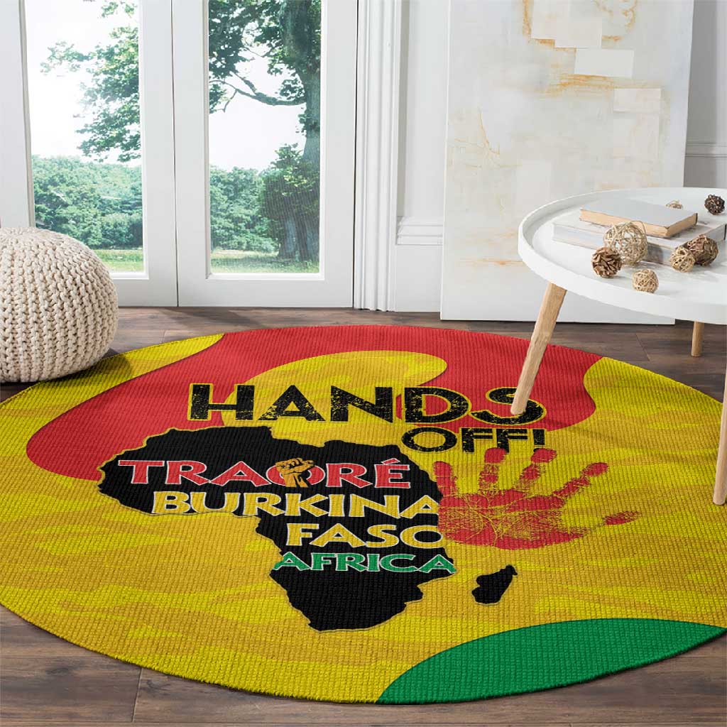 Hands Off Traore Burkina Faso Africa Round Carpet Military Pattern LT15