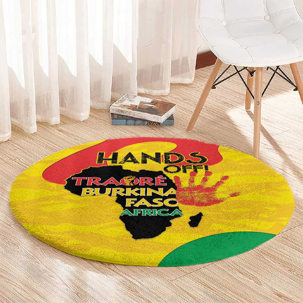 Hands Off Traore Burkina Faso Africa Round Carpet Military Pattern LT15