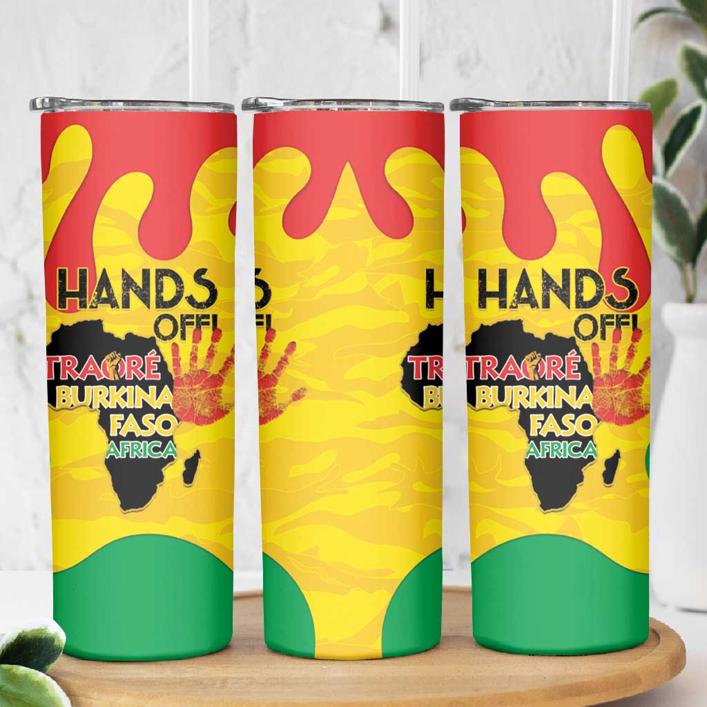Hands Off Traore Burkina Faso Africa Skinny Tumbler Military Pattern LT15