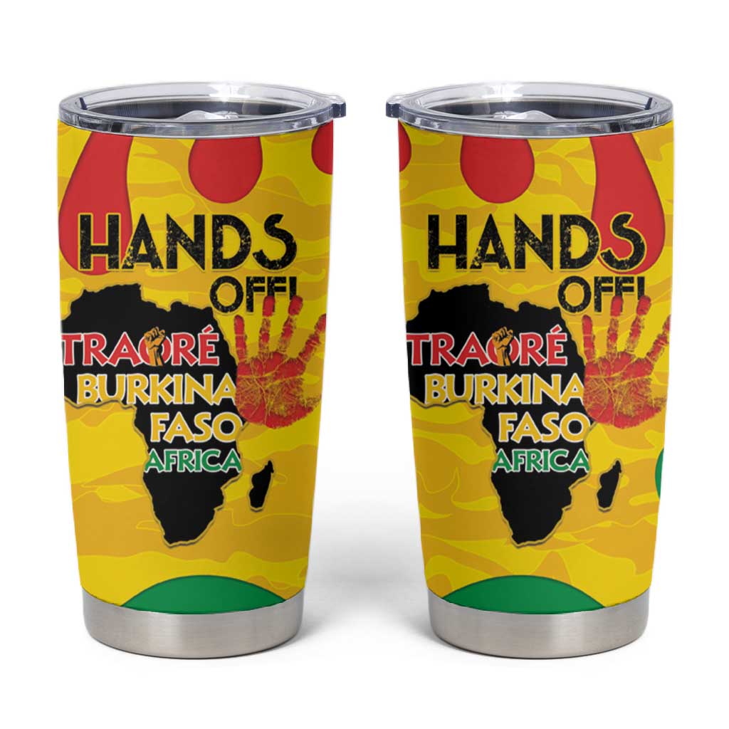 Hands Off Traore Burkina Faso Africa Tumbler Cup Military Pattern LT15