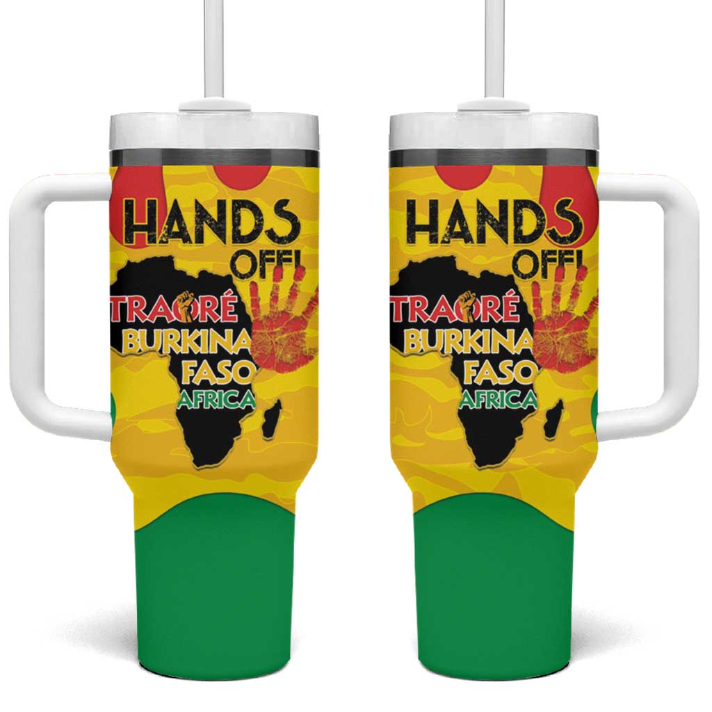 Hands Off Traore Burkina Faso Africa Tumbler With Handle Military Pattern LT15