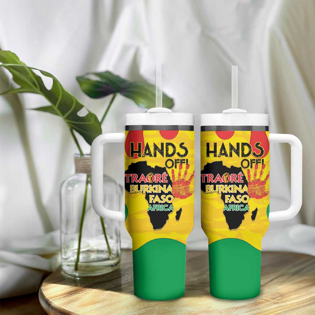 Hands Off Traore Burkina Faso Africa Tumbler With Handle Military Pattern LT15