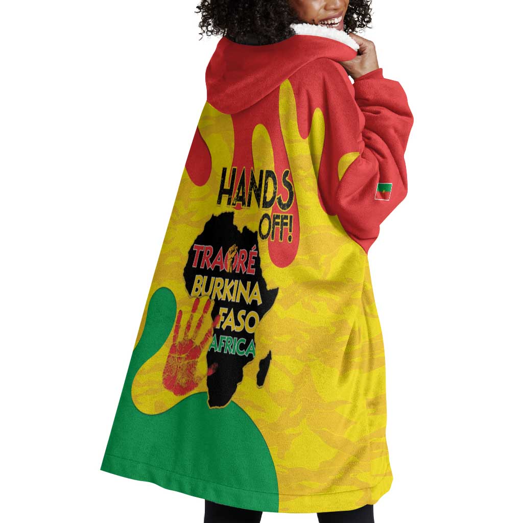 Hands Off Traore Burkina Faso Africa Wearable Blanket Hoodie Military Pattern LT15