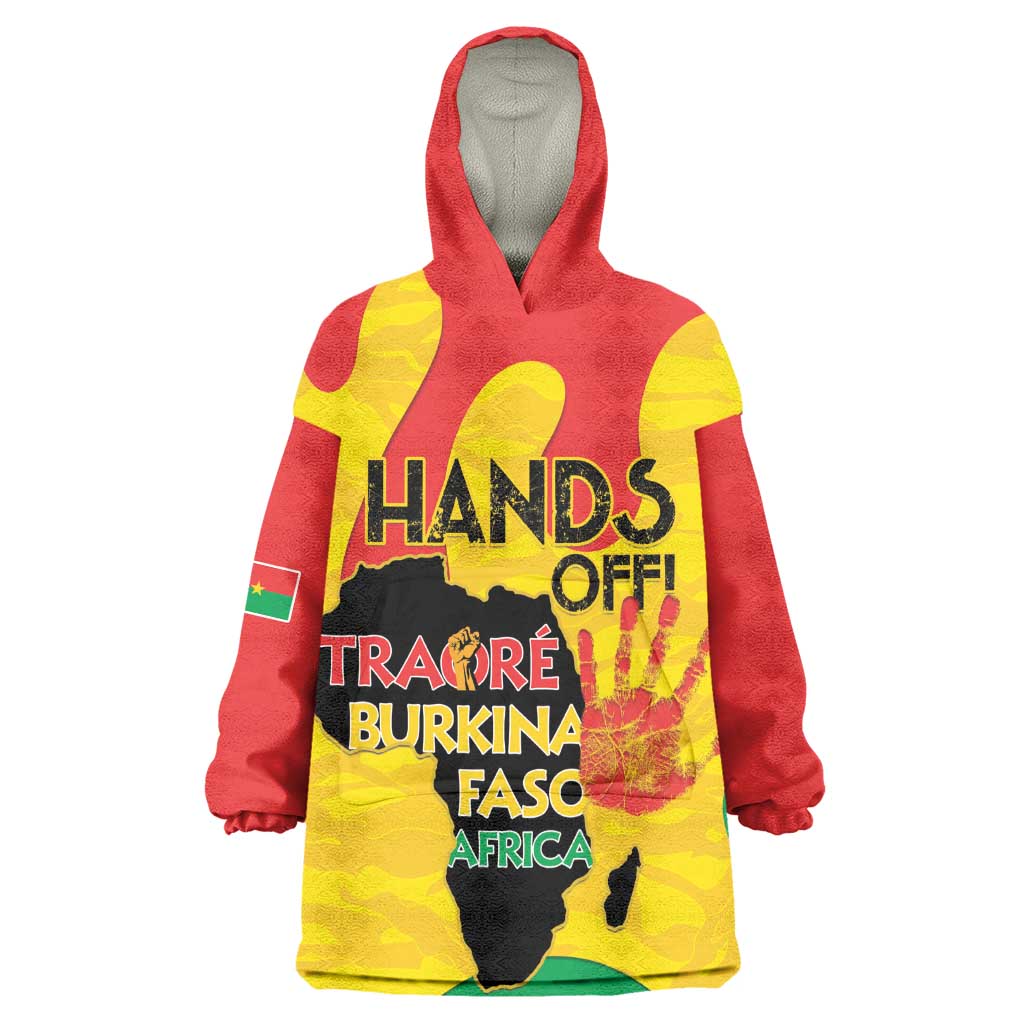 Hands Off Traore Burkina Faso Africa Wearable Blanket Hoodie Military Pattern LT15