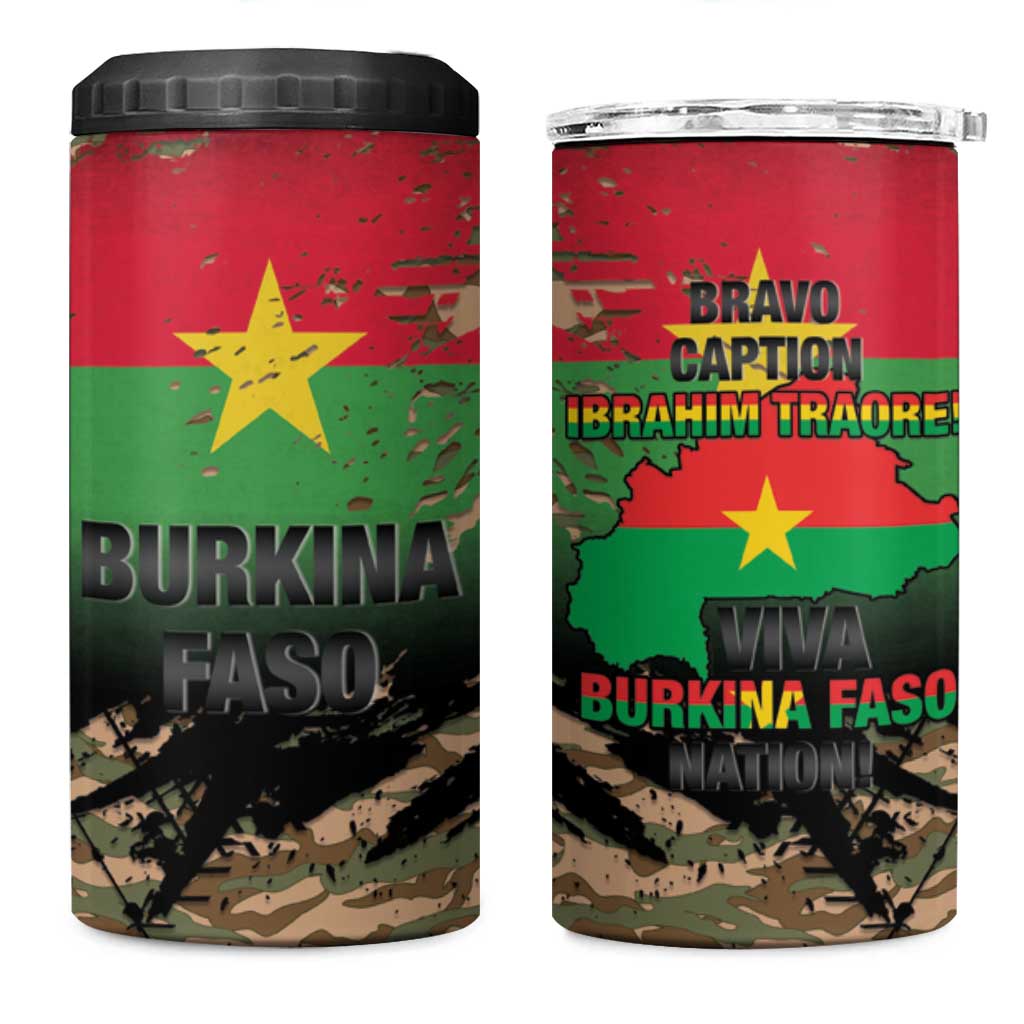 Bravo Caption Traore! Viva Burkina Faso Nation! 4 in 1 Can Cooler Tumbler LT15
