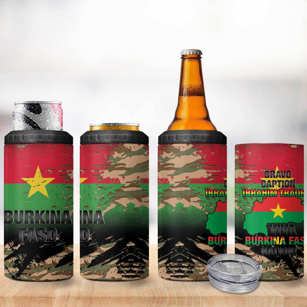 Bravo Caption Traore! Viva Burkina Faso Nation! 4 in 1 Can Cooler Tumbler LT15