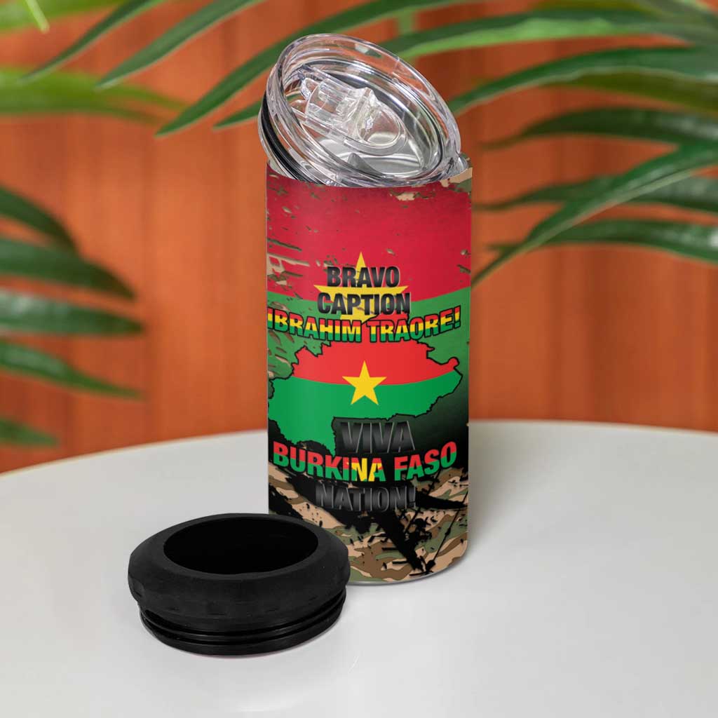 Bravo Caption Traore! Viva Burkina Faso Nation! 4 in 1 Can Cooler Tumbler LT15