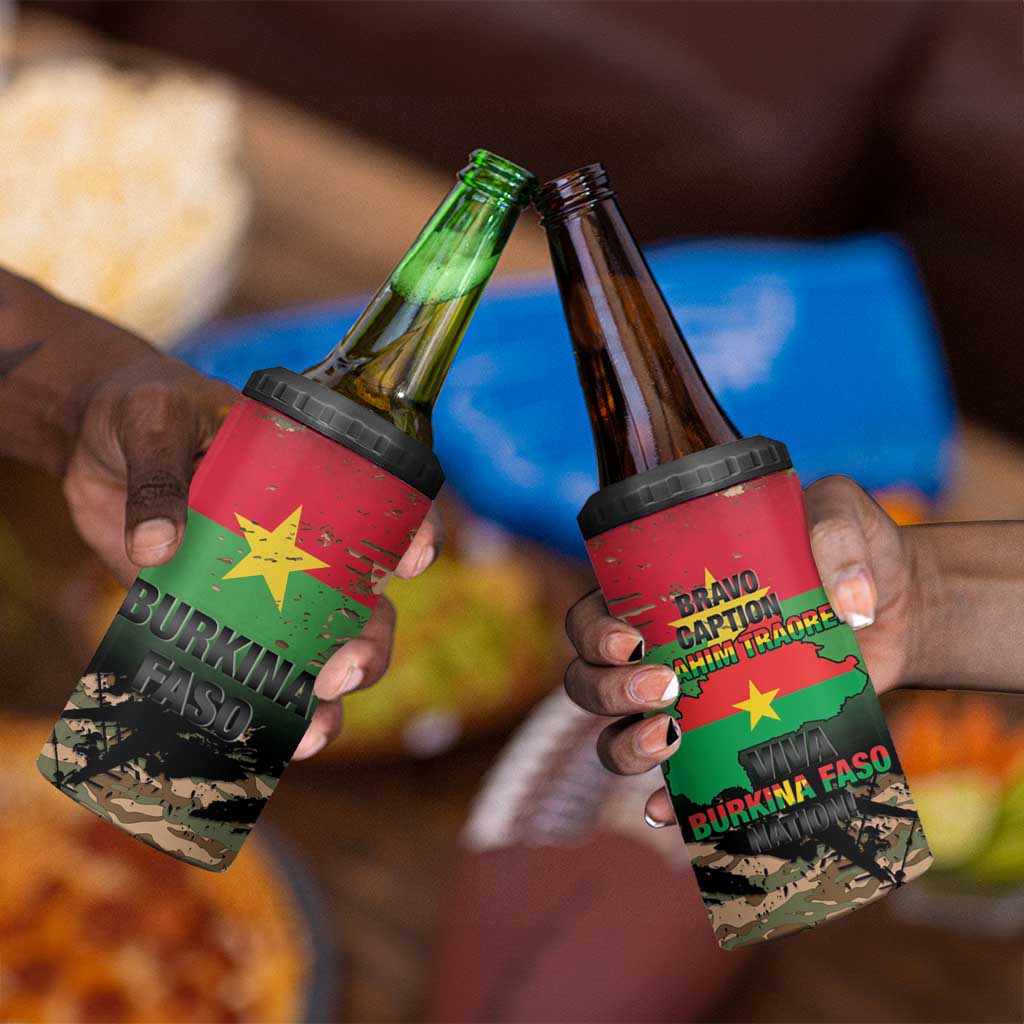 Bravo Caption Traore! Viva Burkina Faso Nation! 4 in 1 Can Cooler Tumbler LT15