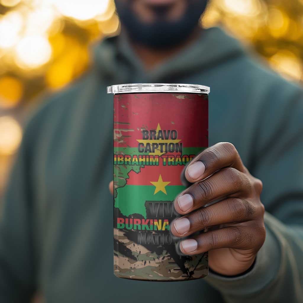 Bravo Caption Traore! Viva Burkina Faso Nation! 4 in 1 Can Cooler Tumbler LT15