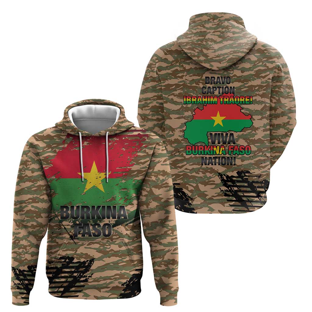 Burkina Faso Military Hoodie Bravo Caption Traore! Viva Burkina Faso Nation! LT15