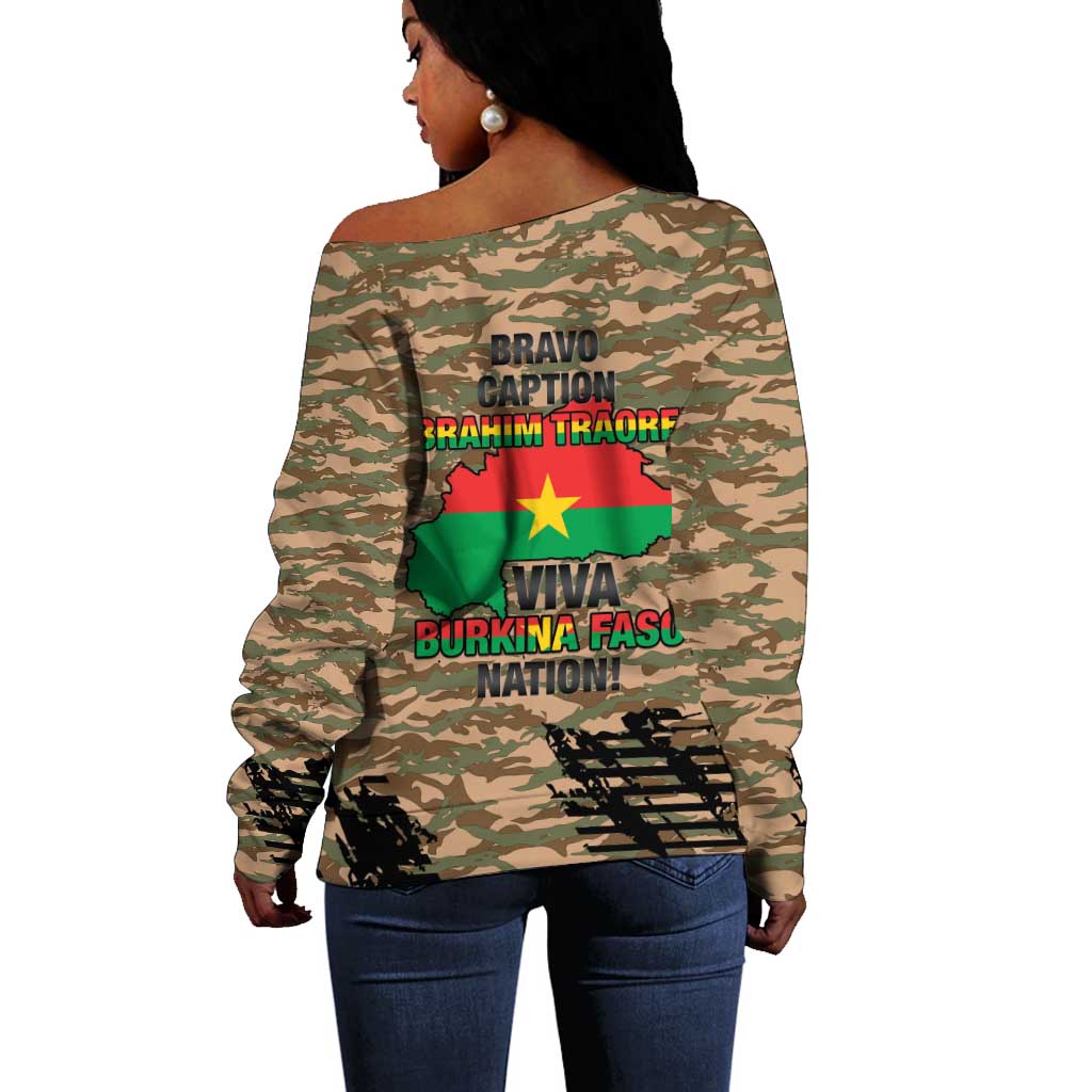 Bravo Caption Traore! Viva Burkina Faso Nation! Off Shoulder Sweater LT15