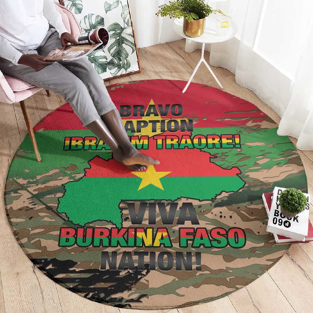 Bravo Caption Traore! Viva Burkina Faso Nation! Round Carpet LT15