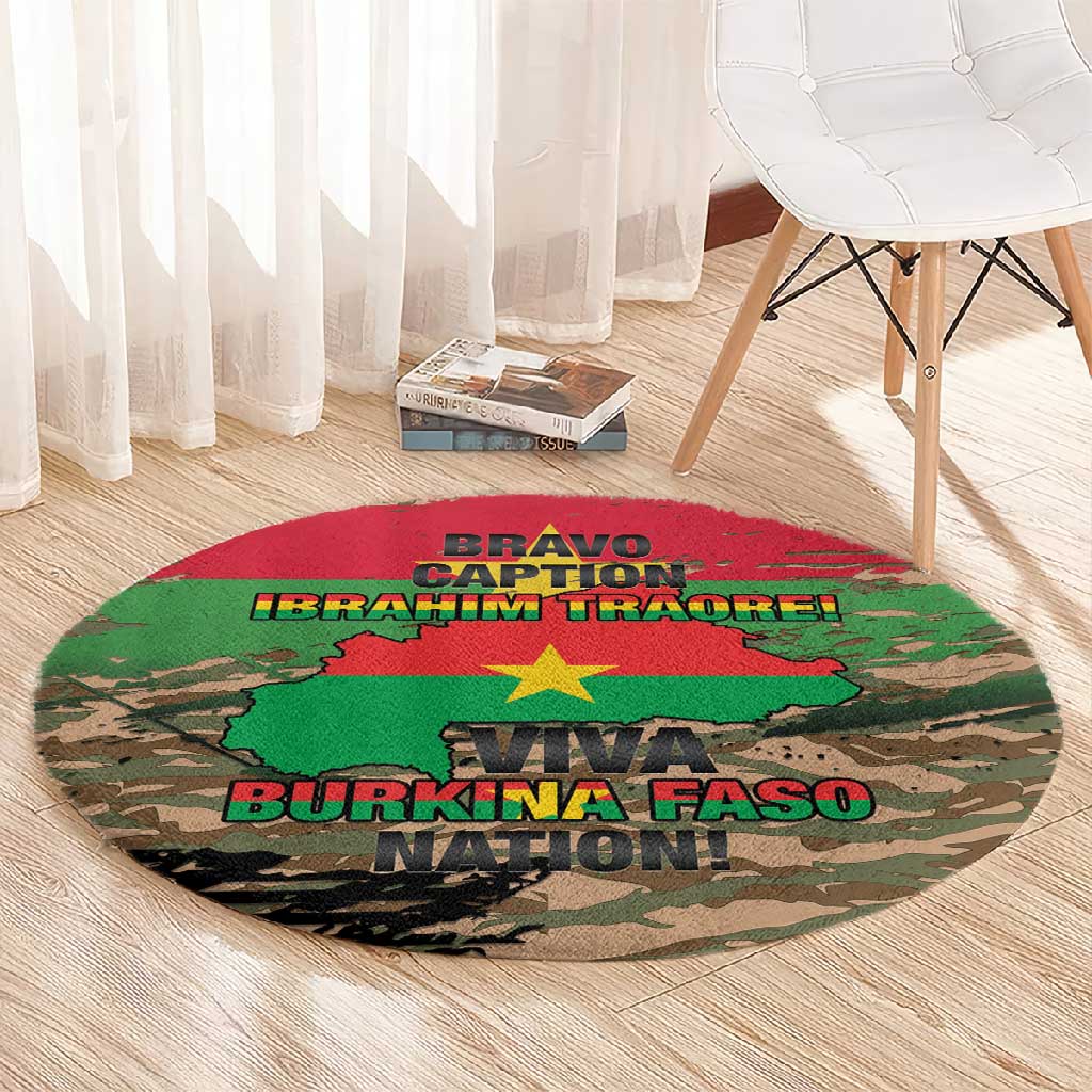 Bravo Caption Traore! Viva Burkina Faso Nation! Round Carpet LT15