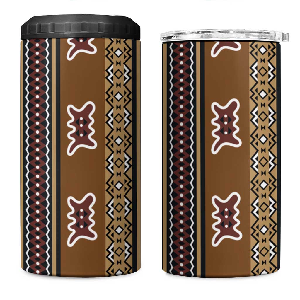 Mali Mud Cloth 4 in 1 Can Cooler Tumbler Traditional Bologan Pattern LT15
