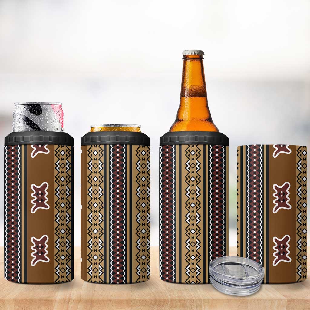 Mali Mud Cloth 4 in 1 Can Cooler Tumbler Traditional Bologan Pattern LT15