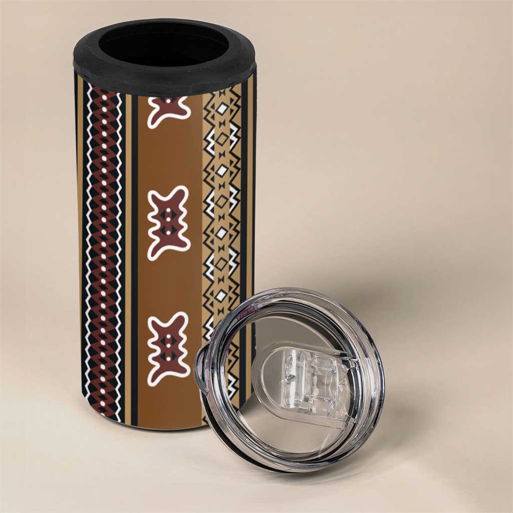Mali Mud Cloth 4 in 1 Can Cooler Tumbler Traditional Bologan Pattern LT15