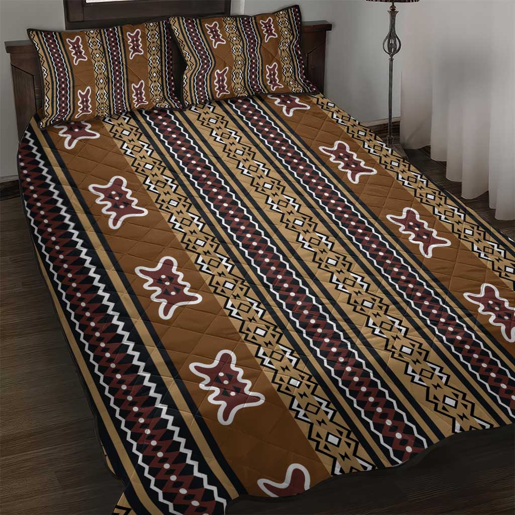 Mali Mud Cloth Quilt Bed Set Traditional Bologan Pattern LT15