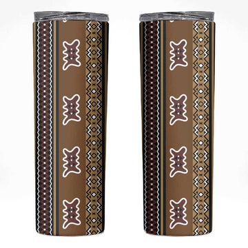 Mali Mud Cloth Skinny Tumbler Traditional Bologan Pattern LT15