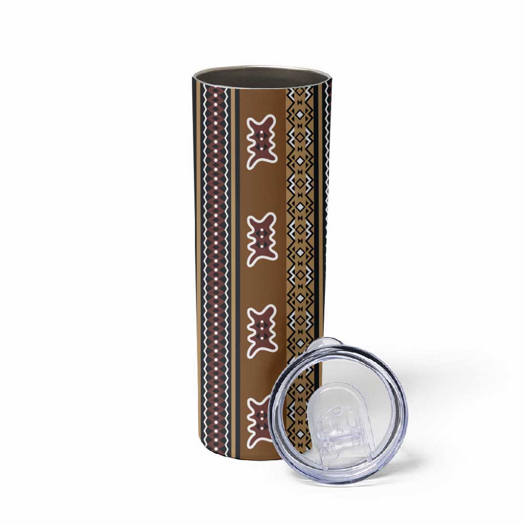 Mali Mud Cloth Skinny Tumbler Traditional Bologan Pattern LT15