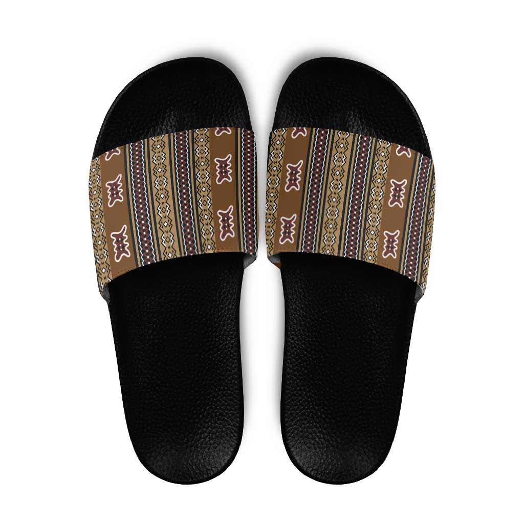Mali Bologan Mud Cloth Pattern Slide Sandals LT15