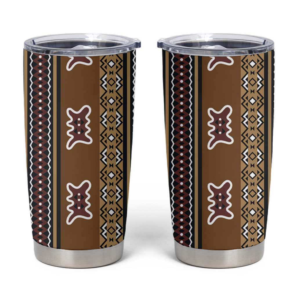 Mali Mud Cloth Tumbler Cup Traditional Bologan Pattern LT15