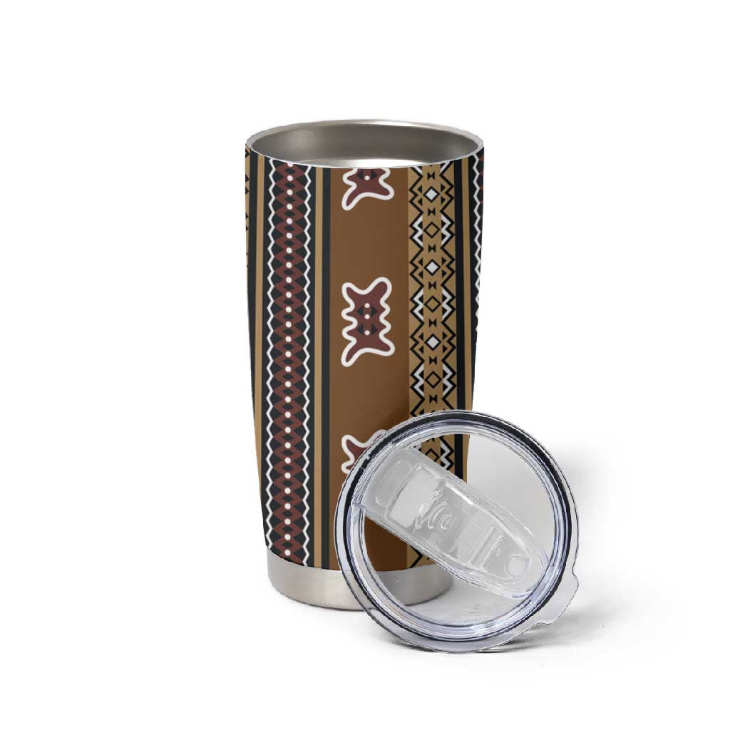 Mali Mud Cloth Tumbler Cup Traditional Bologan Pattern LT15