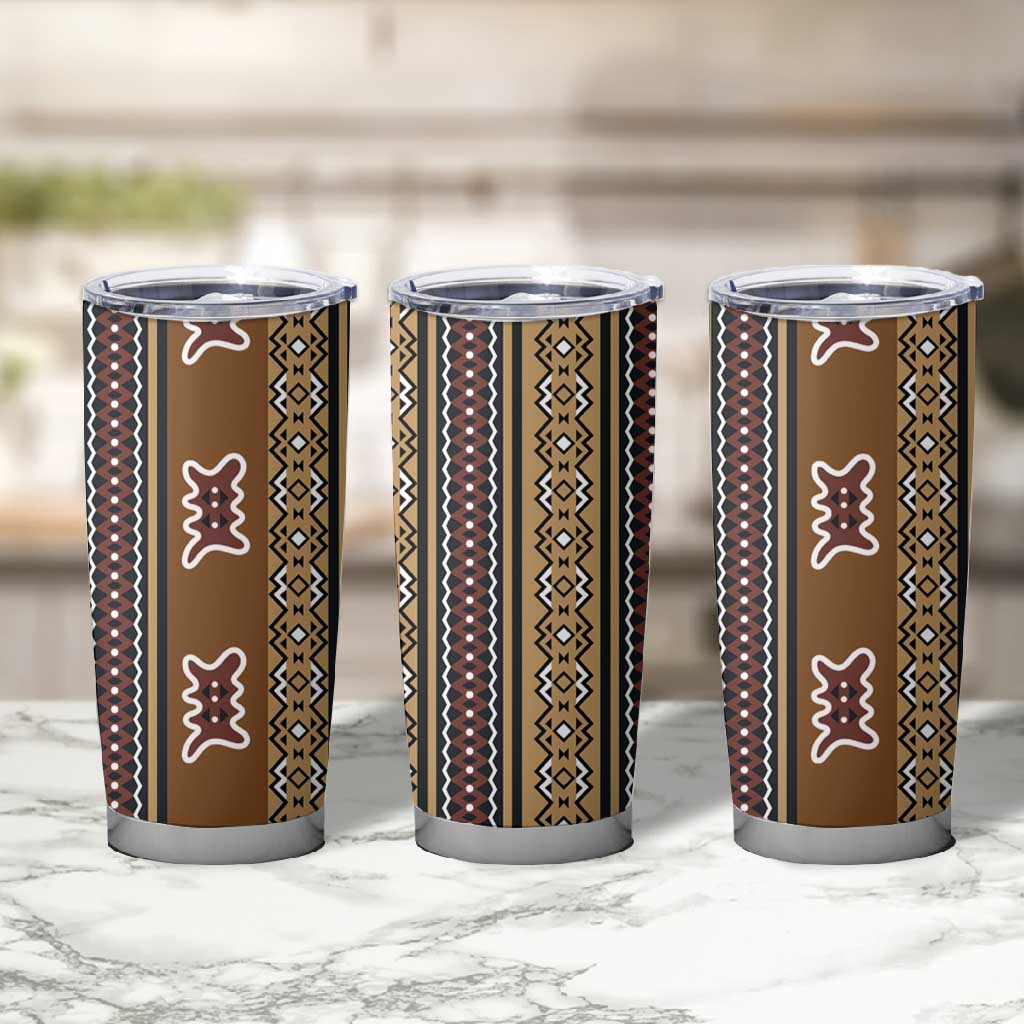 Mali Mud Cloth Tumbler Cup Traditional Bologan Pattern LT15