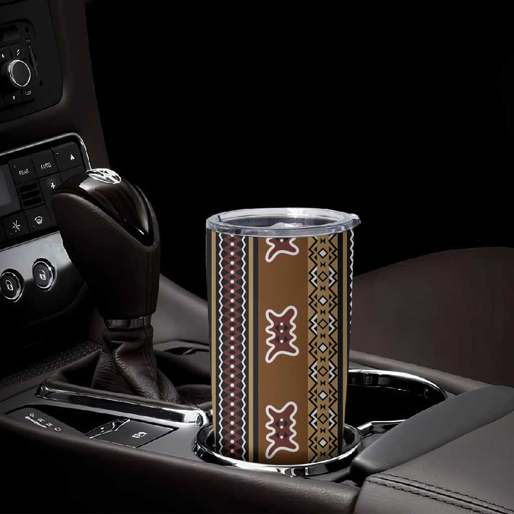 Mali Mud Cloth Tumbler Cup Traditional Bologan Pattern LT15