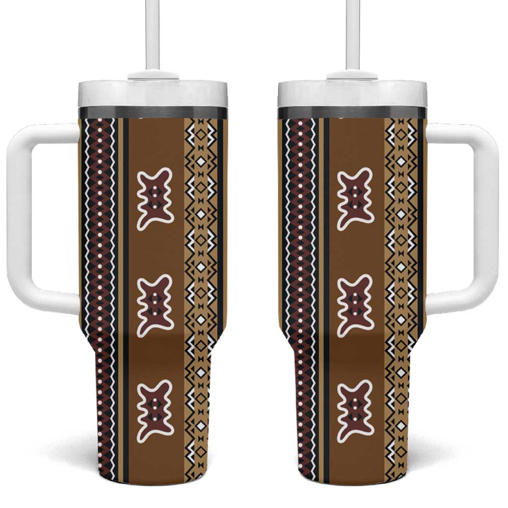 Mali Mud Cloth Tumbler With Handle Traditional Bologan Pattern LT15