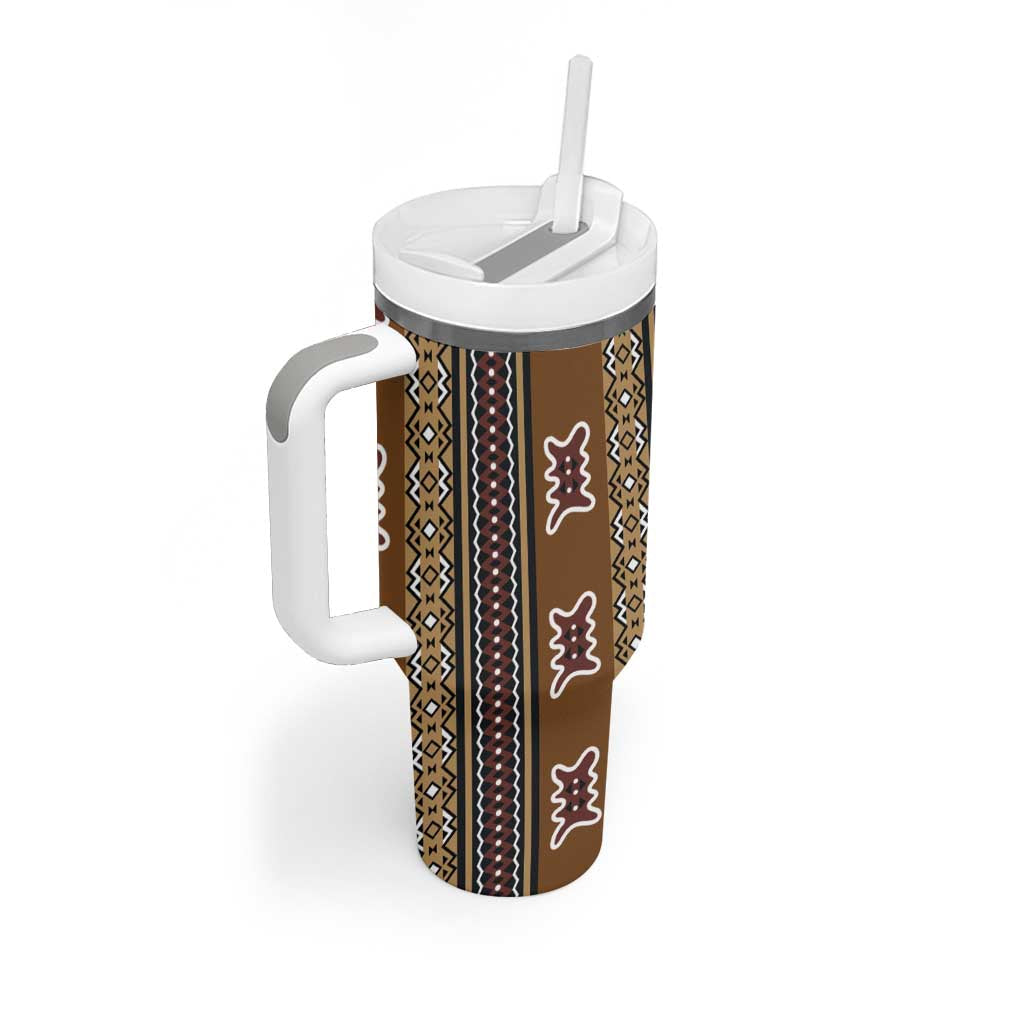 Mali Mud Cloth Tumbler With Handle Traditional Bologan Pattern LT15