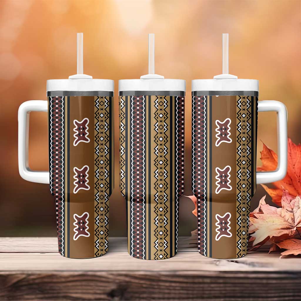 Mali Mud Cloth Tumbler With Handle Traditional Bologan Pattern LT15
