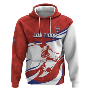 Custom Costa Rica Football Hoodie Los Ticos With Bull Mascot LT15