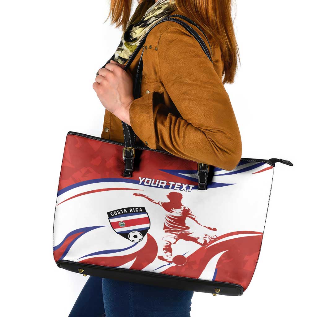 Custom Costa Rica Football Leather Tote Bag Los Ticos With Bull Mascot LT15