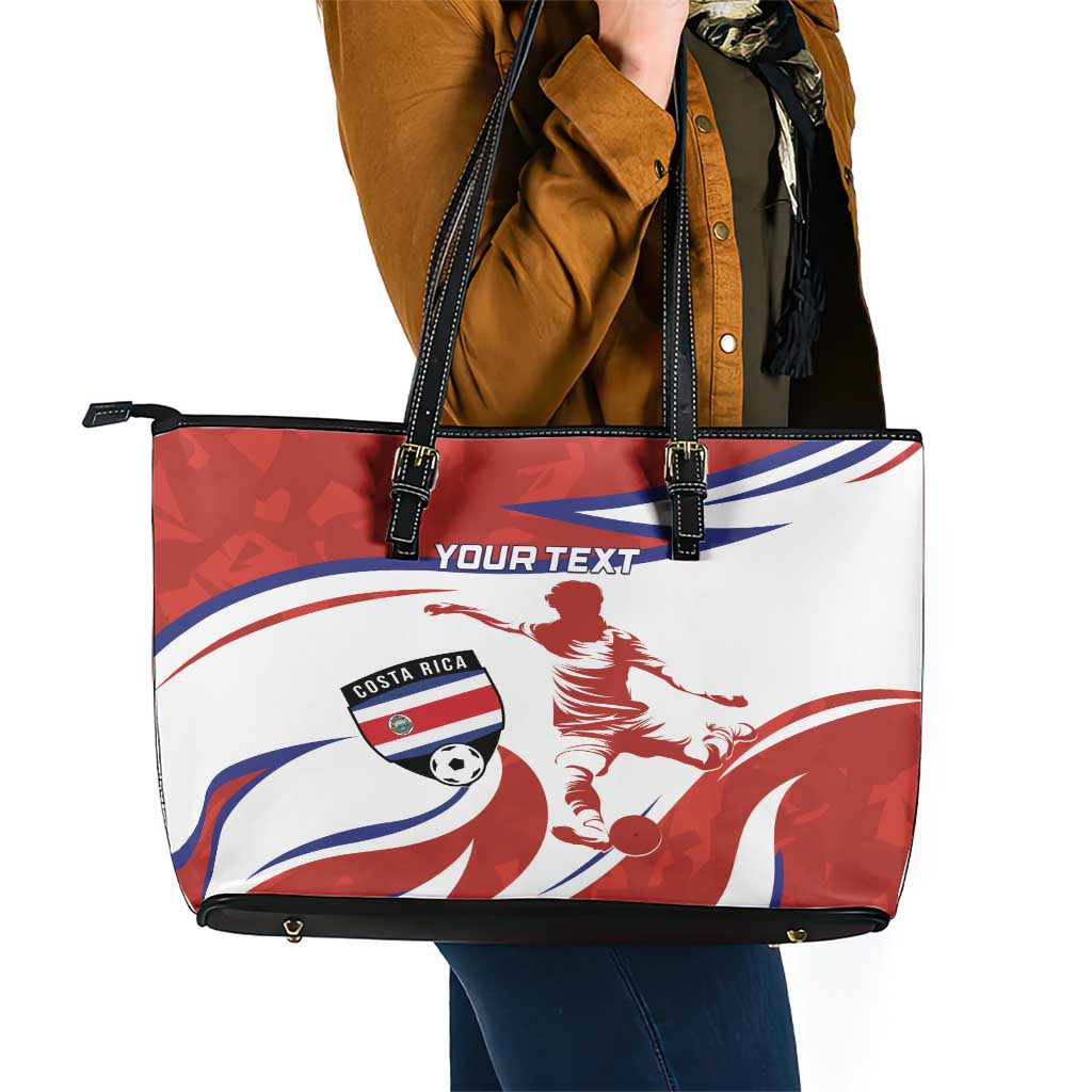 Custom Costa Rica Football Leather Tote Bag Los Ticos With Bull Mascot LT15