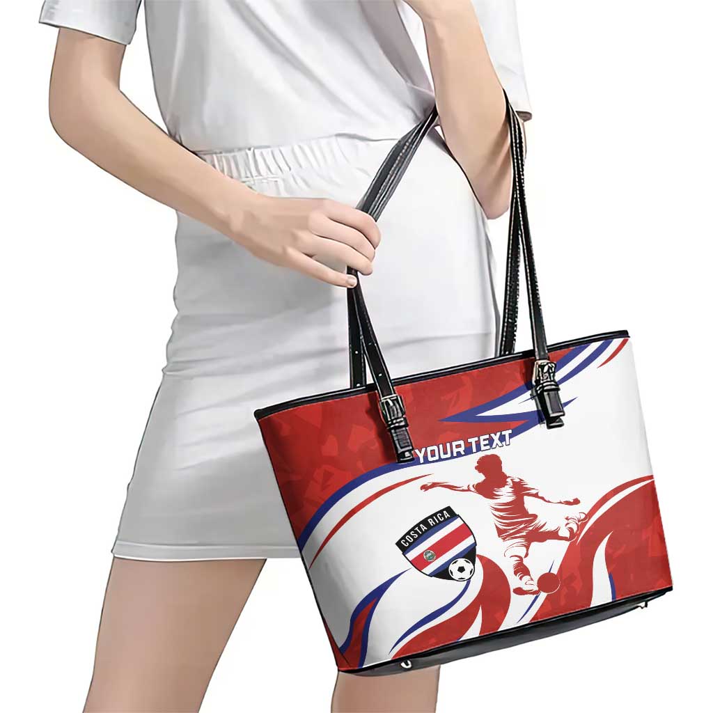 Custom Costa Rica Football Leather Tote Bag Los Ticos With Bull Mascot LT15