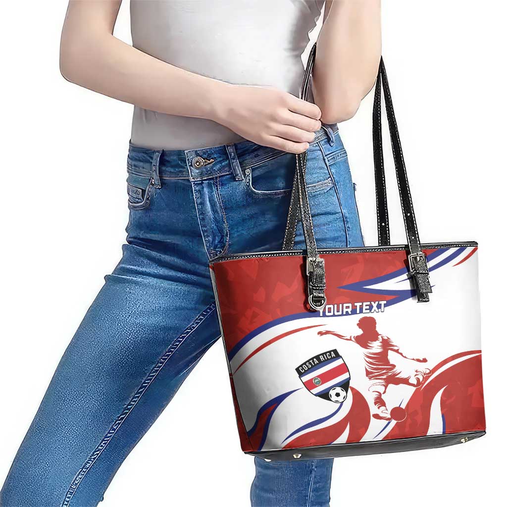 Custom Costa Rica Football Leather Tote Bag Los Ticos With Bull Mascot LT15