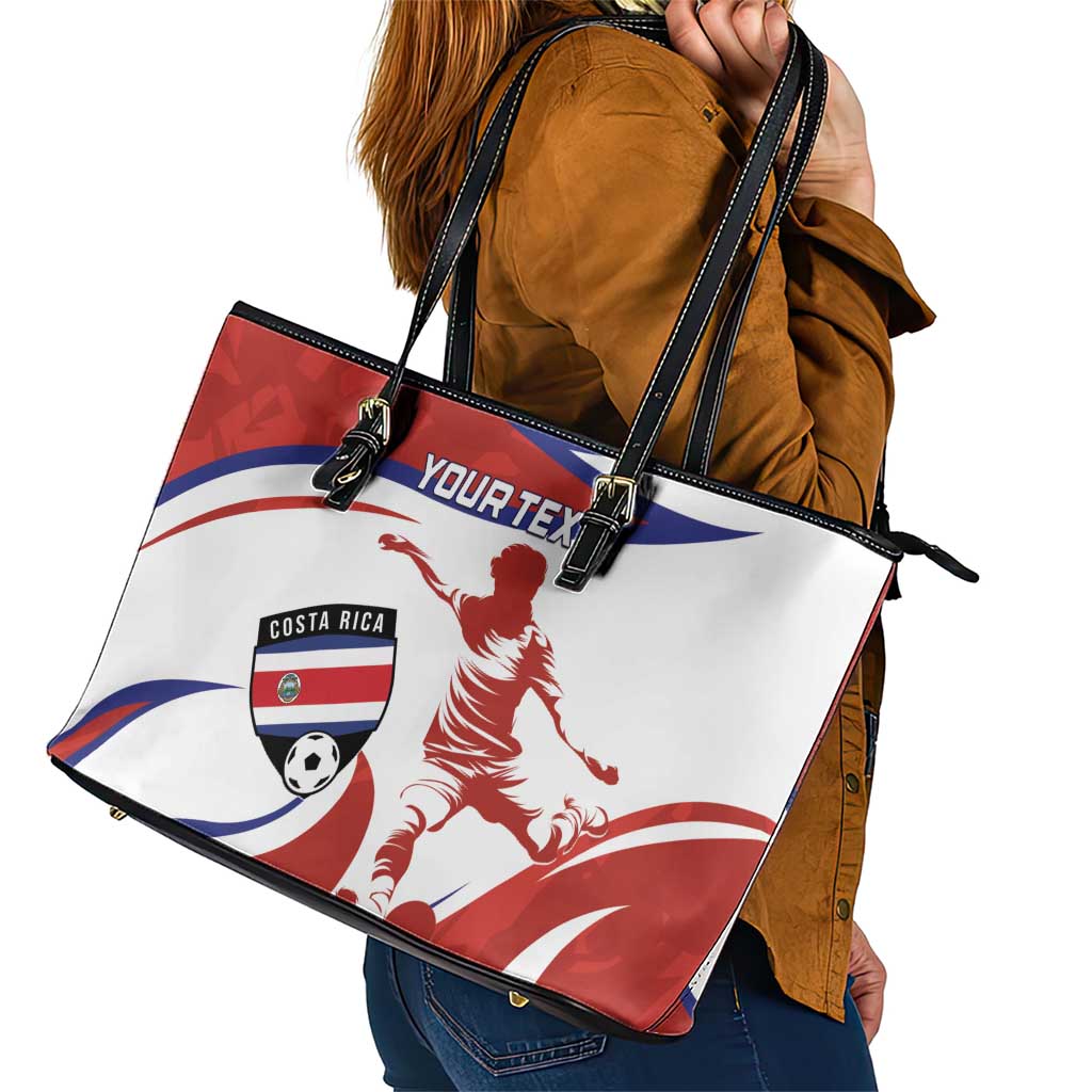 Custom Costa Rica Football Leather Tote Bag Los Ticos With Bull Mascot LT15