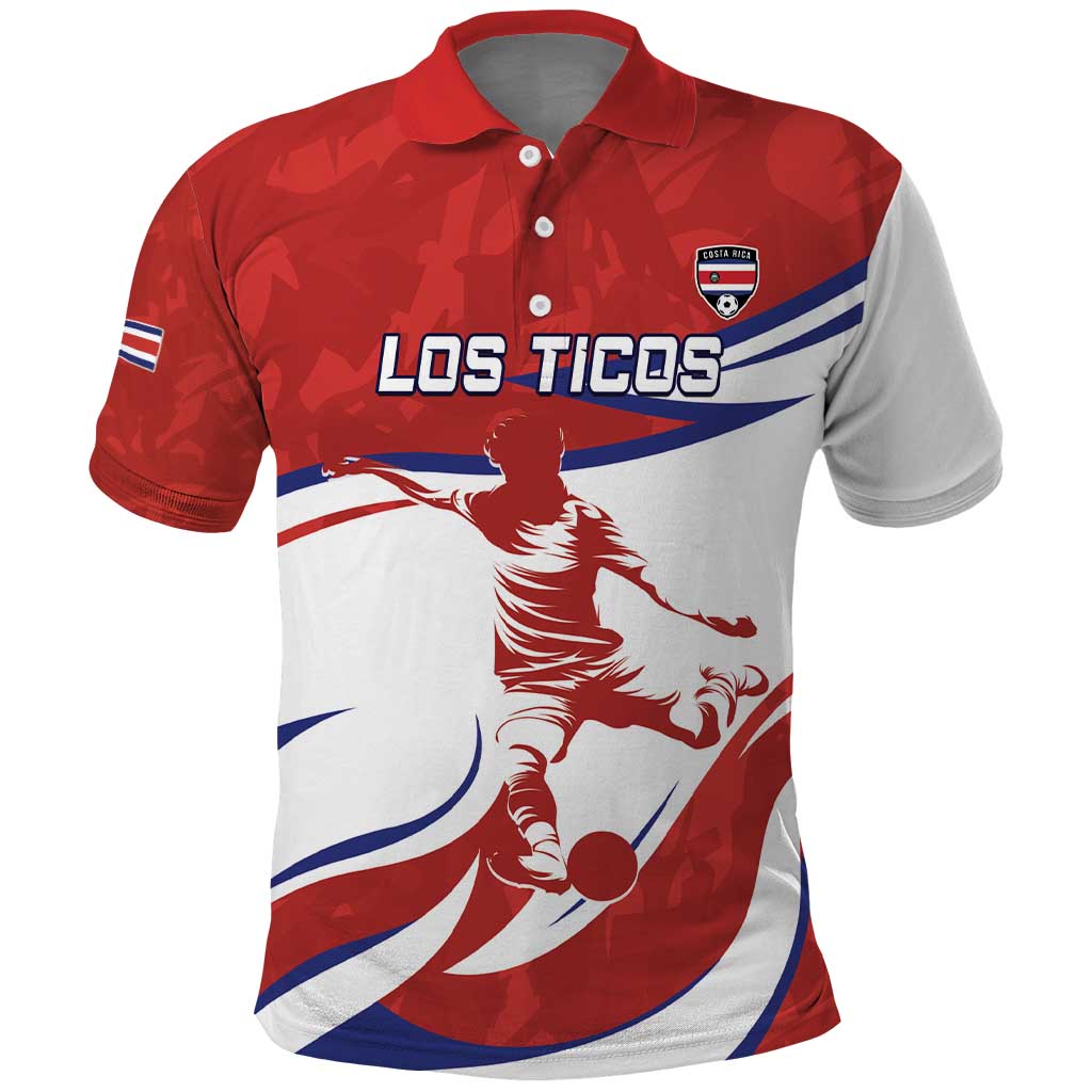 Custom Costa Rica Football Polo Shirt Los Ticos With Bull Mascot LT15
