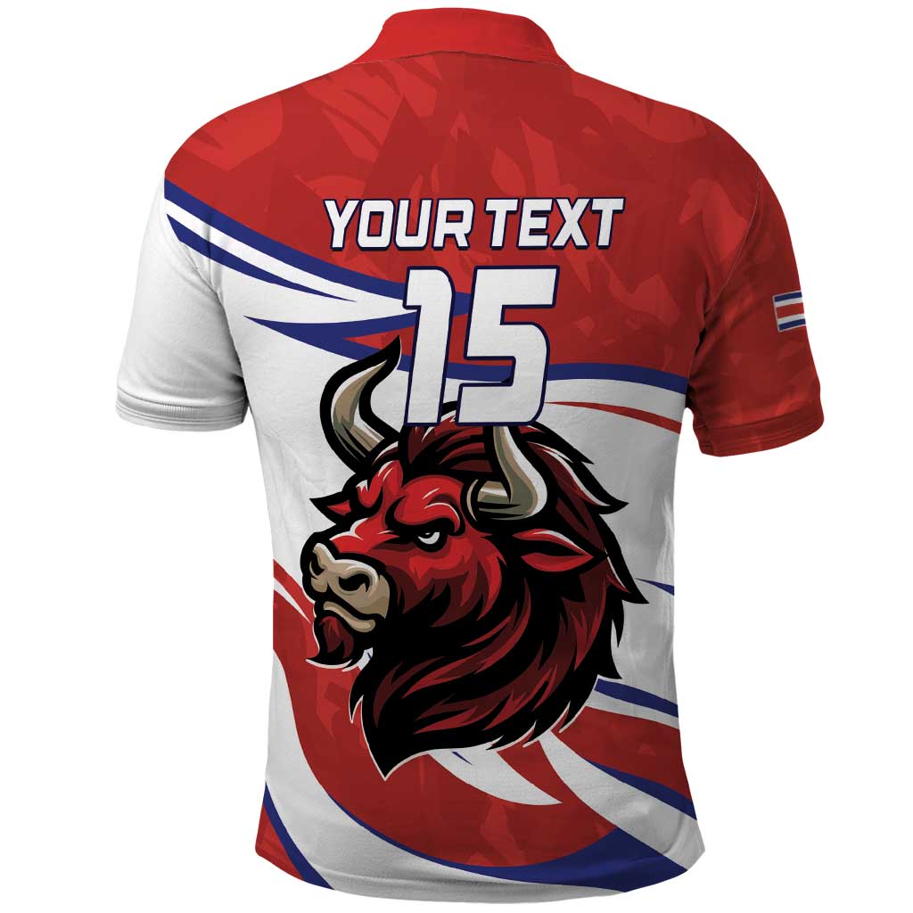Custom Costa Rica Football Polo Shirt Los Ticos With Bull Mascot LT15