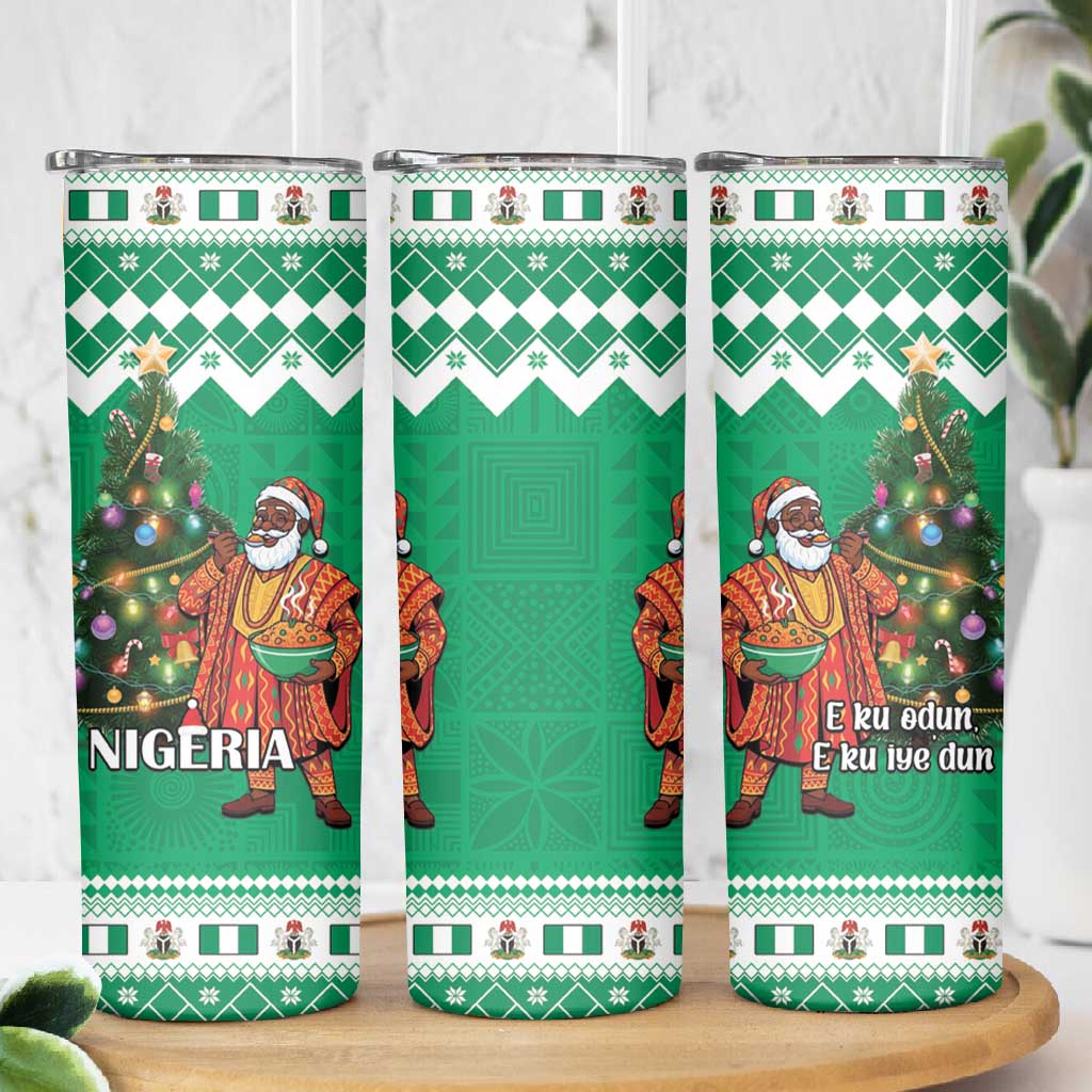 Afro Christmas in Nigeria Skinny Tumbler Eku Odun Eku IyeDun LT15