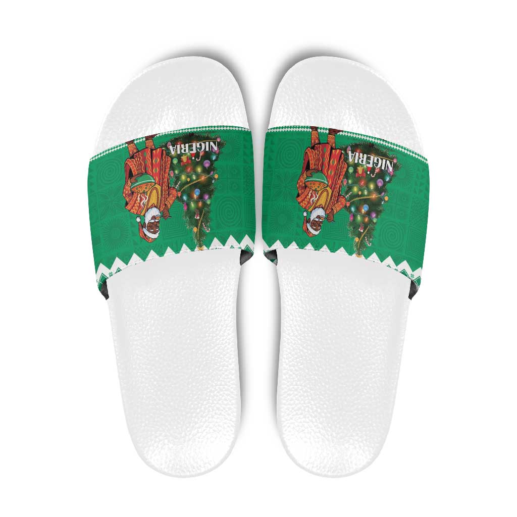 Nigeria Christmas Slide Sandals Black Santa With Jollof Rice LT15