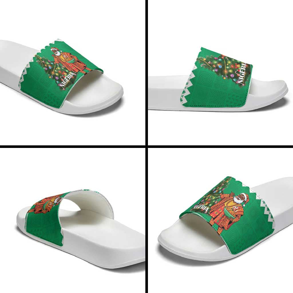 Nigeria Christmas Slide Sandals Black Santa With Jollof Rice LT15