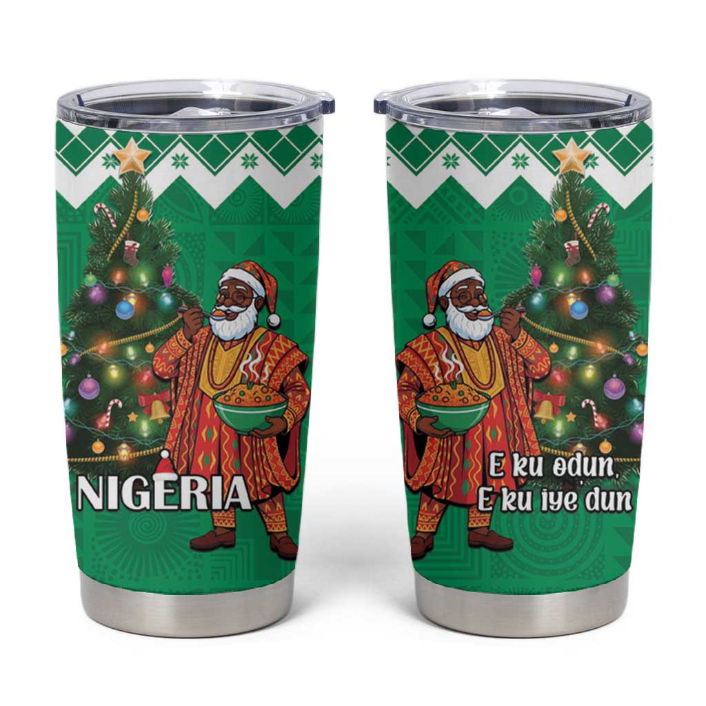 Afro Christmas in Nigeria Tumbler Cup Eku Odun Eku IyeDun LT15