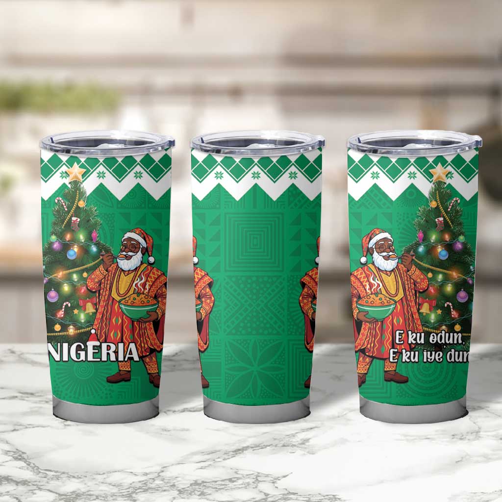 Afro Christmas in Nigeria Tumbler Cup Eku Odun Eku IyeDun LT15