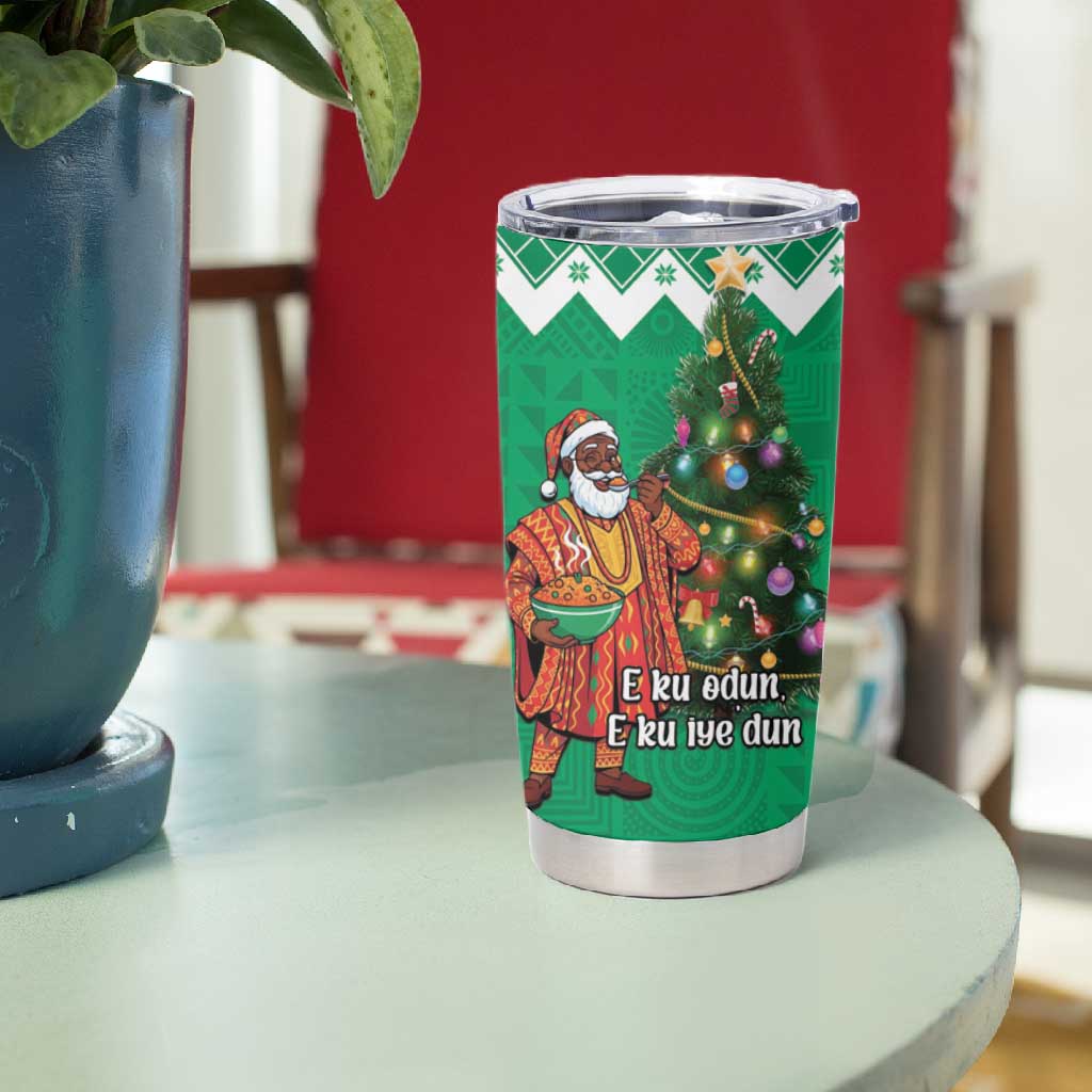Afro Christmas in Nigeria Tumbler Cup Eku Odun Eku IyeDun LT15