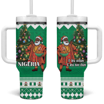 Afro Christmas in Nigeria Tumbler With Handle Eku Odun Eku IyeDun LT15