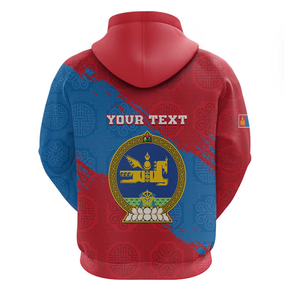 Personalised Mongolia Independence Day Hoodie Coat Of Arms - Mongolia Folk Pattern LT15